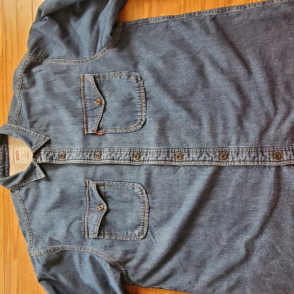 Levis Sherpa Lined White Tag Blue Jeans Jacket Mens Sz Xl - Picture 9 of 15